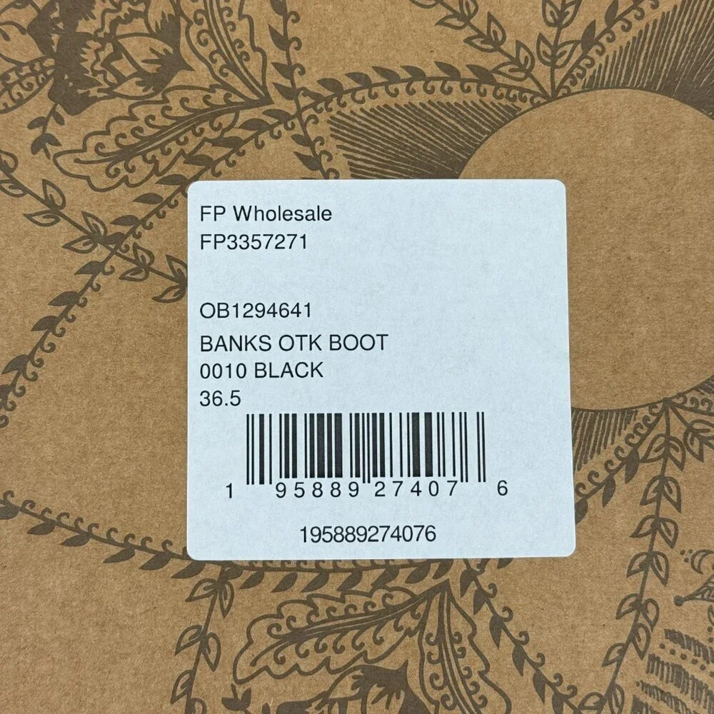 NWT Free People Banks Over The Knee Boots Black Suede Size 36.5 | Made in Spain